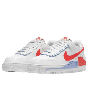 Nike Air Force 1 Low Shadow CQ9503-100,białe z pomarańczowym akcentem