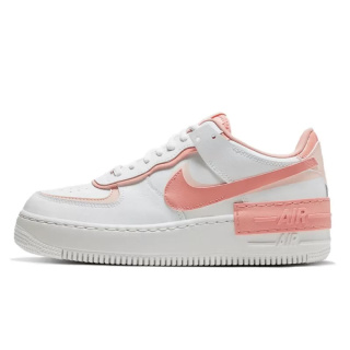 Nike Air Force 1 Shadow 193658249225,biały z pastelowymi różowymi akcentami