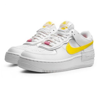 Nike Air Force 1 Shadow CZ0375-100,białe z żółtymi akcentami