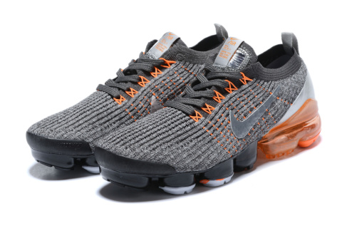 Nike Air Vapormax Flyknit 3.0 AJ6900-024, Szare z Srebrno-Pomarańczowym Akcentem